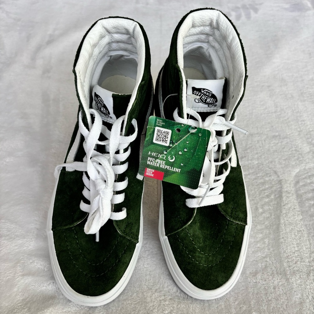 VANS SK8 Hi Pig Suede HeiQ Water Repellent Green Sneaker—NWT—6.5W/5M